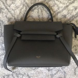 Celine micro belt bag in grained calfskin- Grey